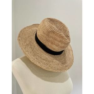 J.Crew Madewell Packable Straw Hat Pool Beach Wide Brim Raffia